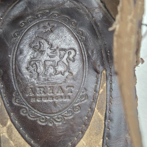 Ariat Shalimar Women's Size 8B Wedge‎ Sandals Brown T strap Western Ankle Strap - Picture 8 of 9